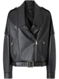 PINKO drop-shoulder biker jacket - Black