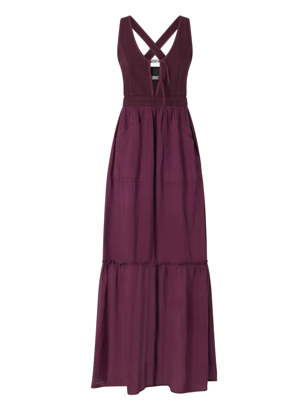 PINKO cross-back sleeveless maxi dress Rood
