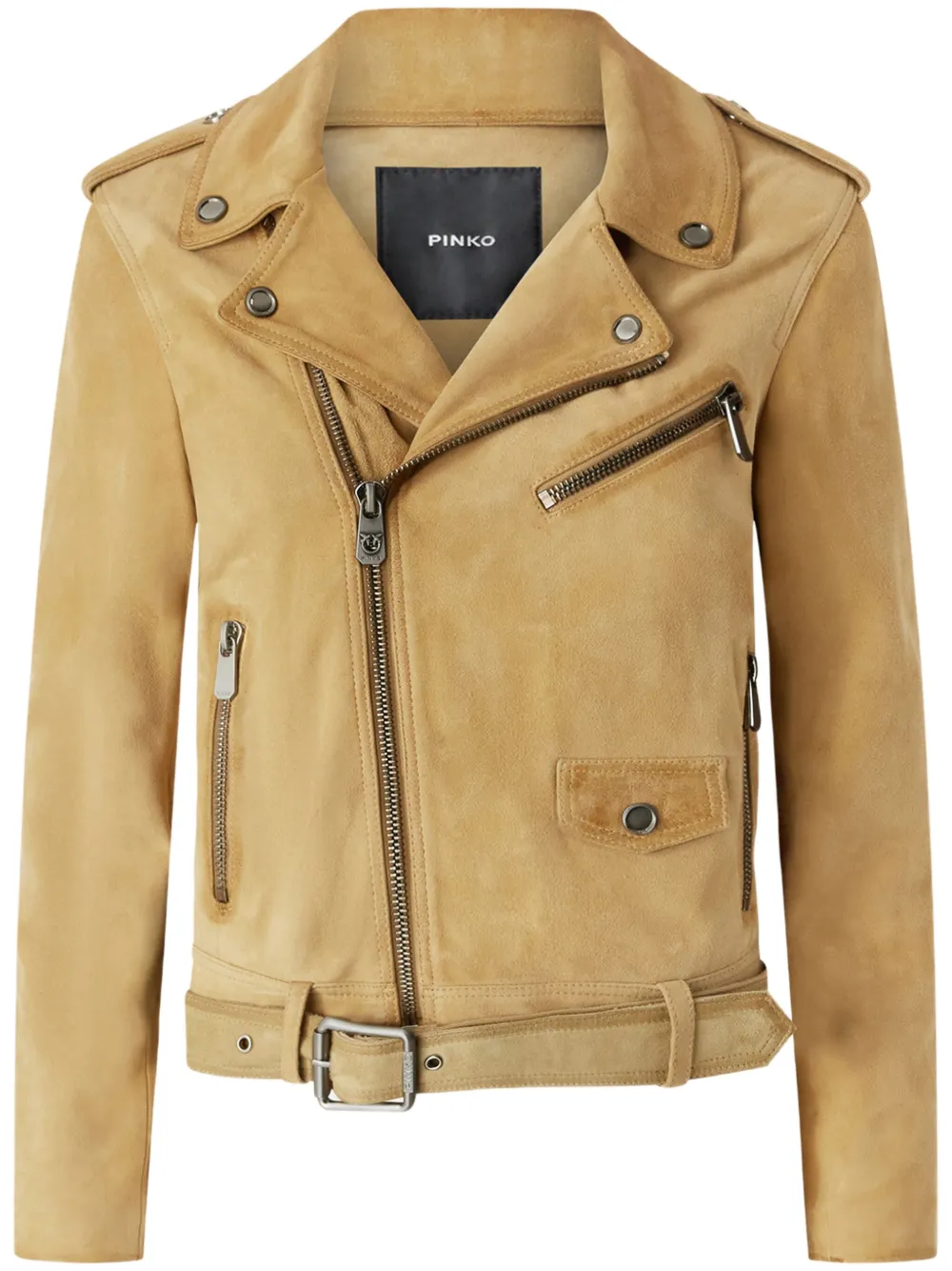 PINKO Suède bikerjack Beige