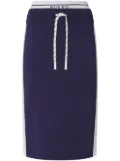 PINKO logo-waistband midi skirt - Blue