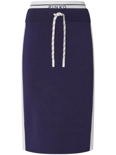 PINKO falda midi con logo en la pretina