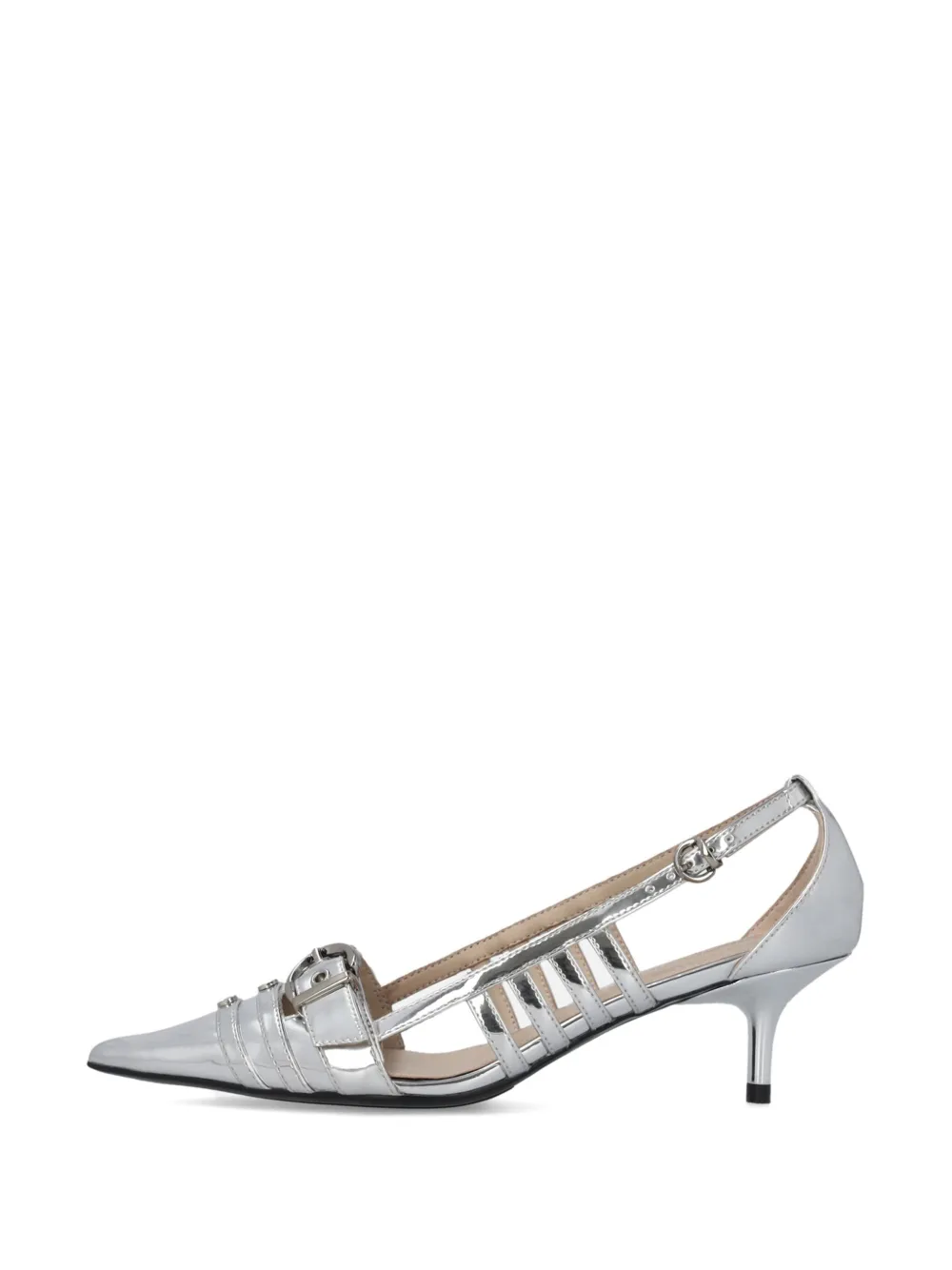 PINKO multi-straps leather pumps Silver