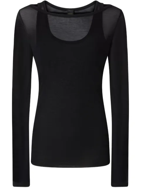 PINKO long-sleeve gauze T-shirt