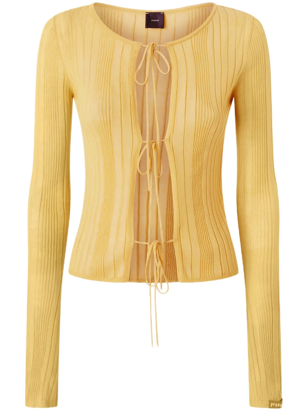 PINKO Geribbeld vest Geel