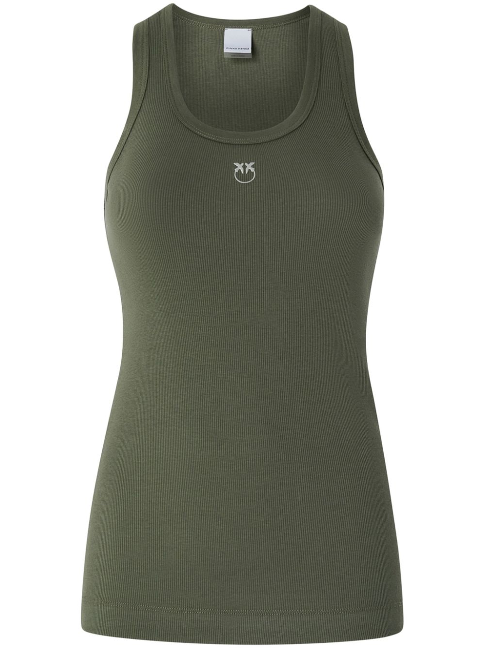 logo-embroidered tank top