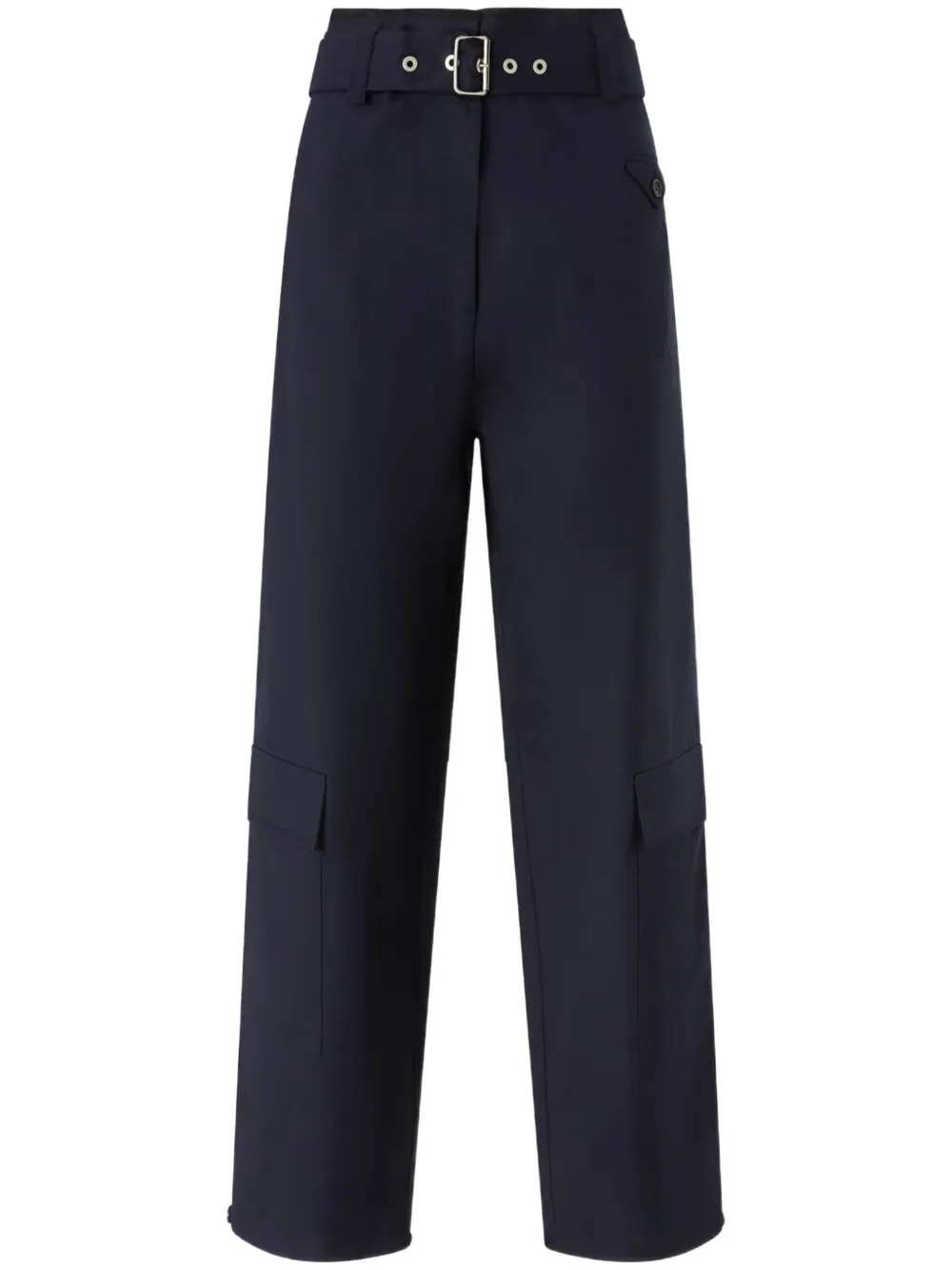 belted straight trousers
