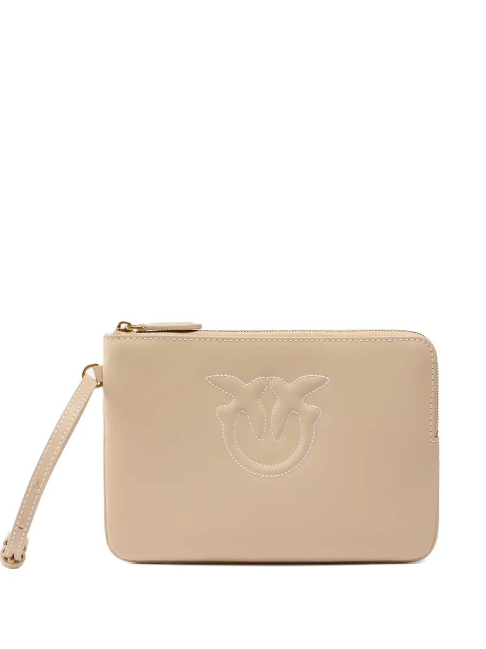 PINKO Clutch met logo-reliëf Beige