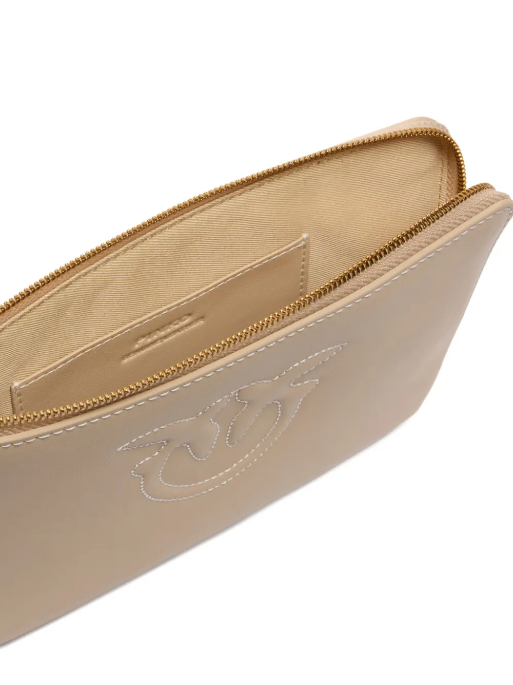 PINKO Clutch met logo-reliëf Beige