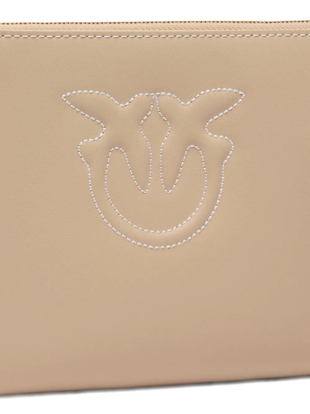 PINKO Clutch met logo-reliëf Beige