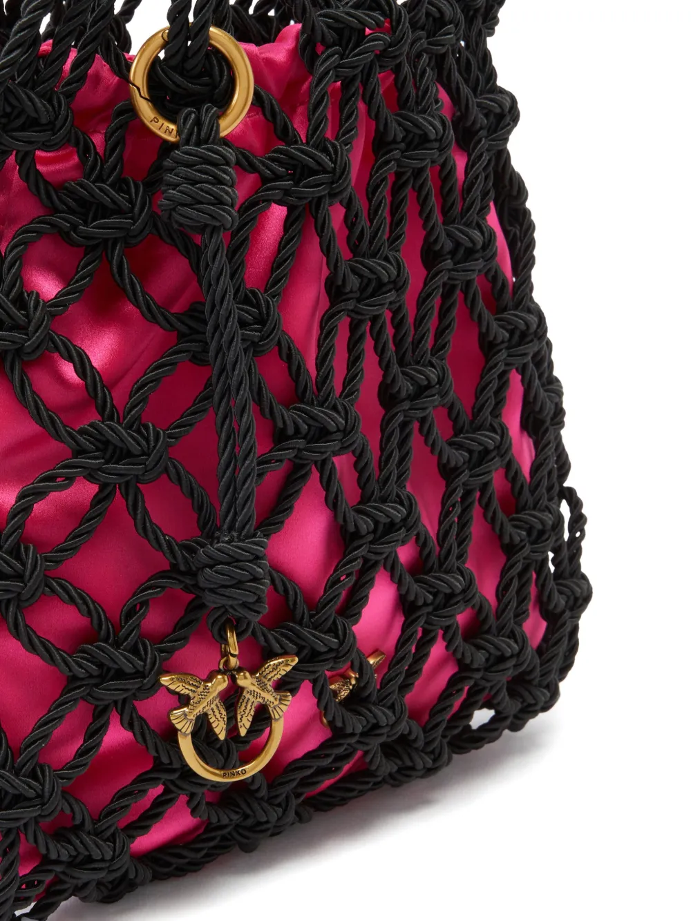 PINKO Macramé shopper Zwart