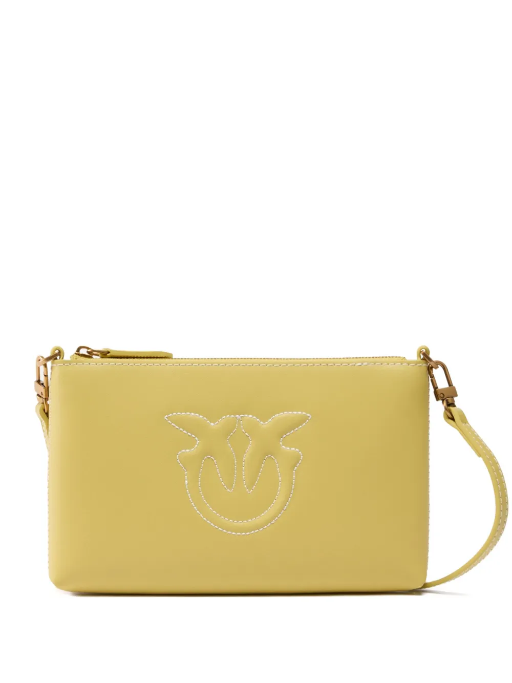 PINKO Clutch met logo-reliëf Geel