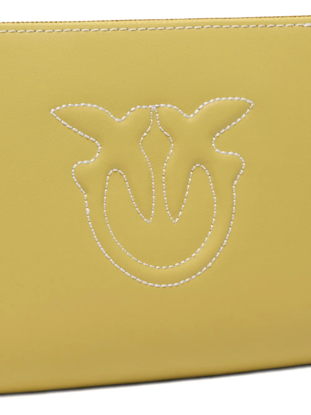 PINKO Clutch met logo-reliëf Geel