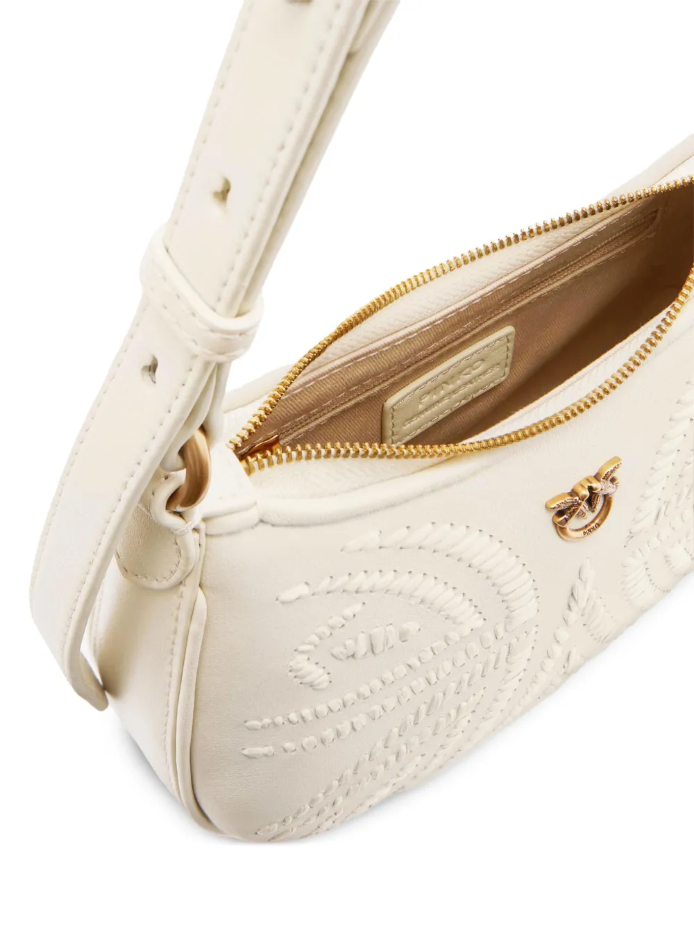 PINKO Half Moon schoudertas Wit