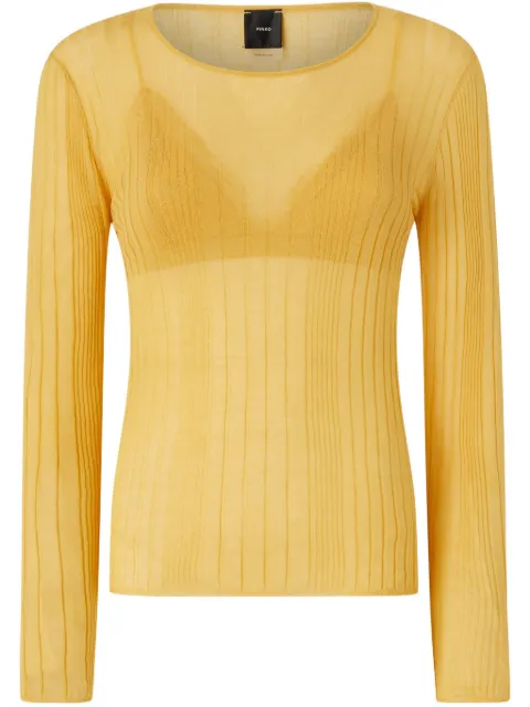 PINKO sheer ribbed top 