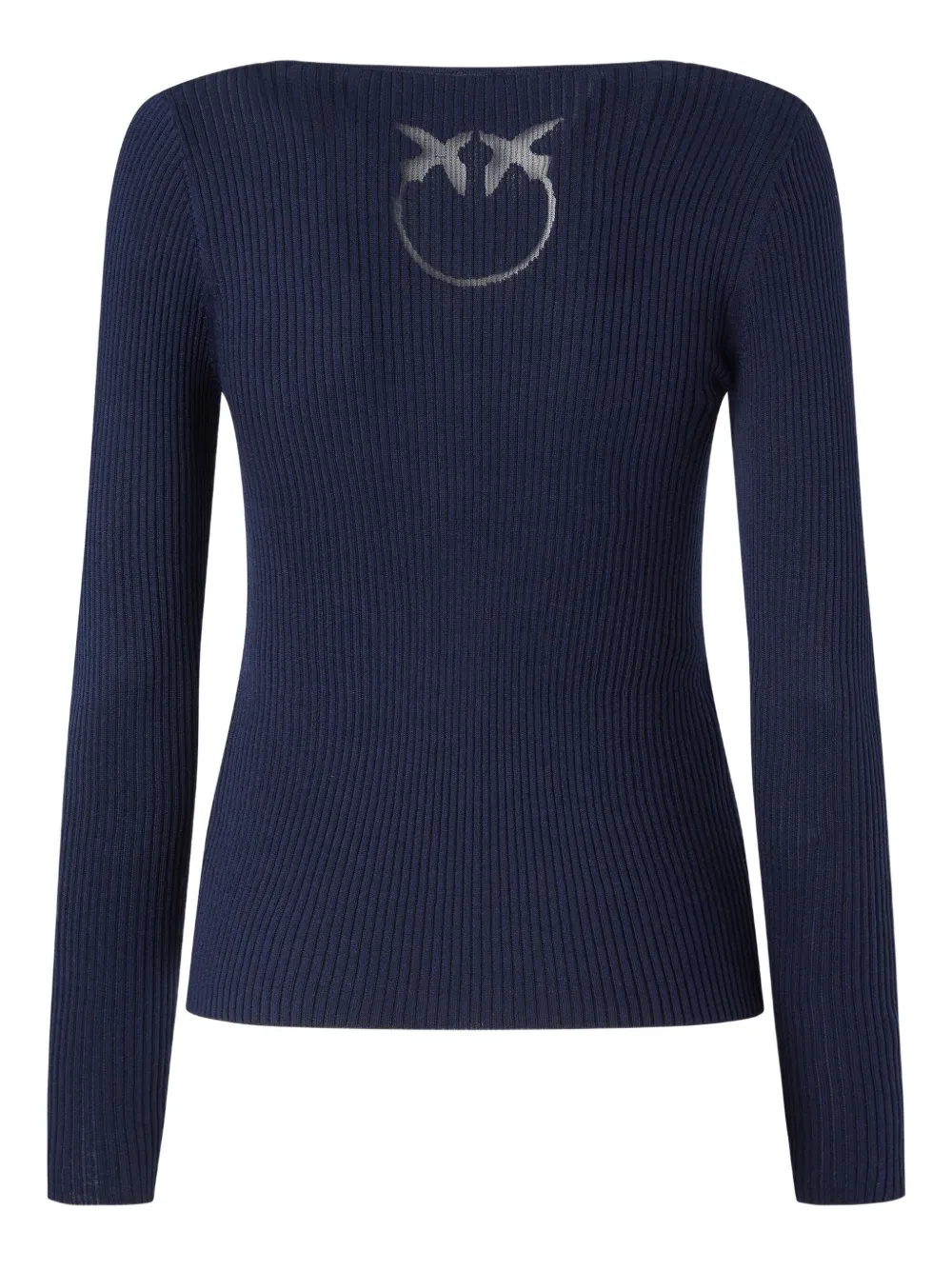 PINKO Geribbelde top met Love Birds-logo Blauw