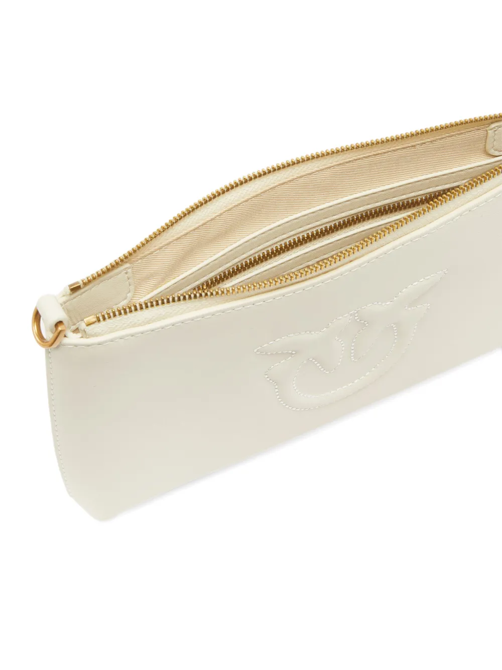 PINKO Clutch met logo-reliëf Wit