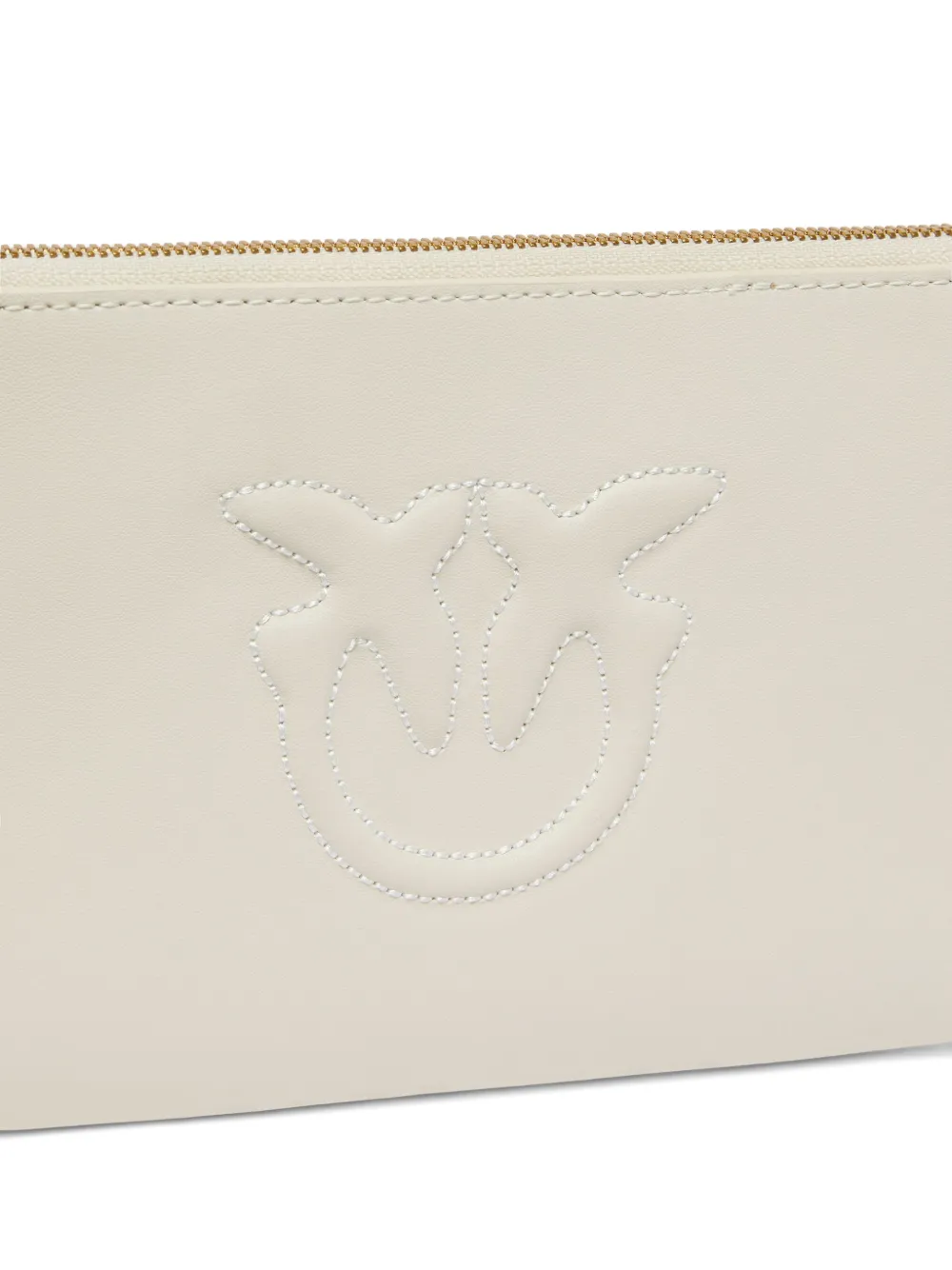 PINKO Clutch met logo-reliëf Wit