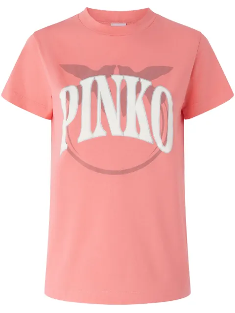 PINKO تيشيرت 'لوغو أند بيردز'