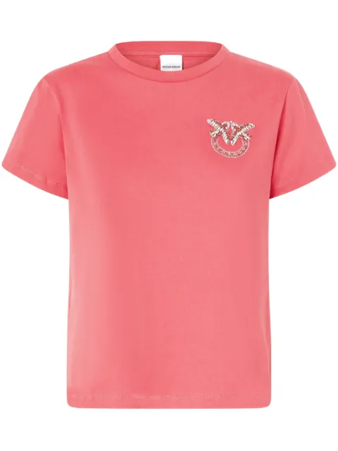 PINKO Love Birds-embroidery T-shirt 