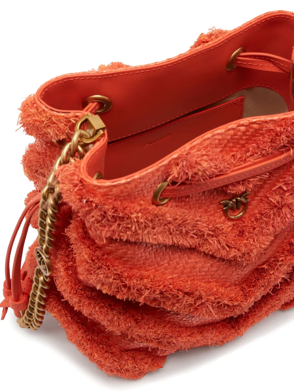 PINKO Raffia bucket-tas Rood