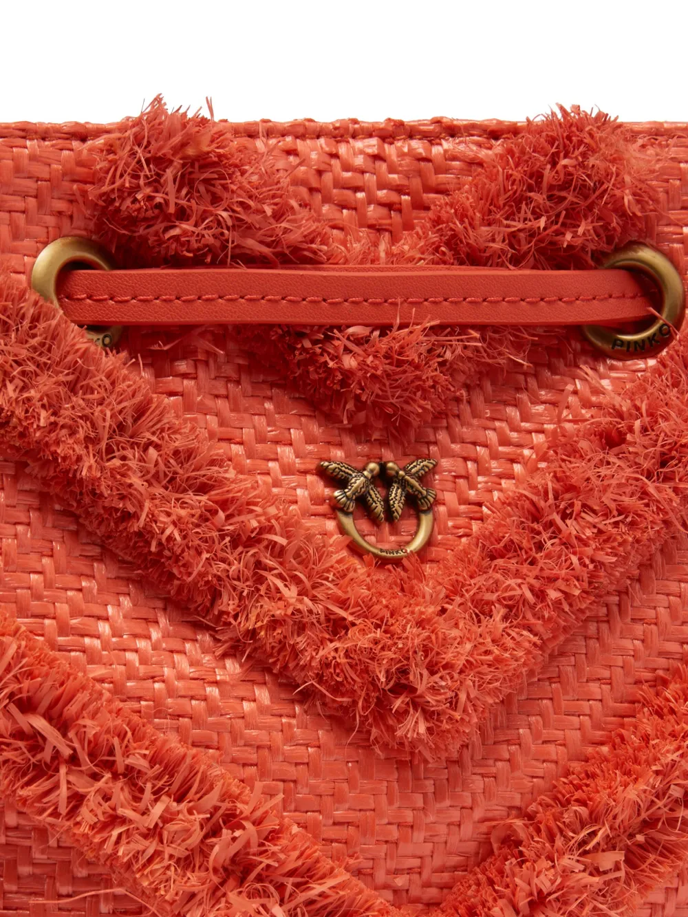 PINKO Raffia bucket-tas Rood