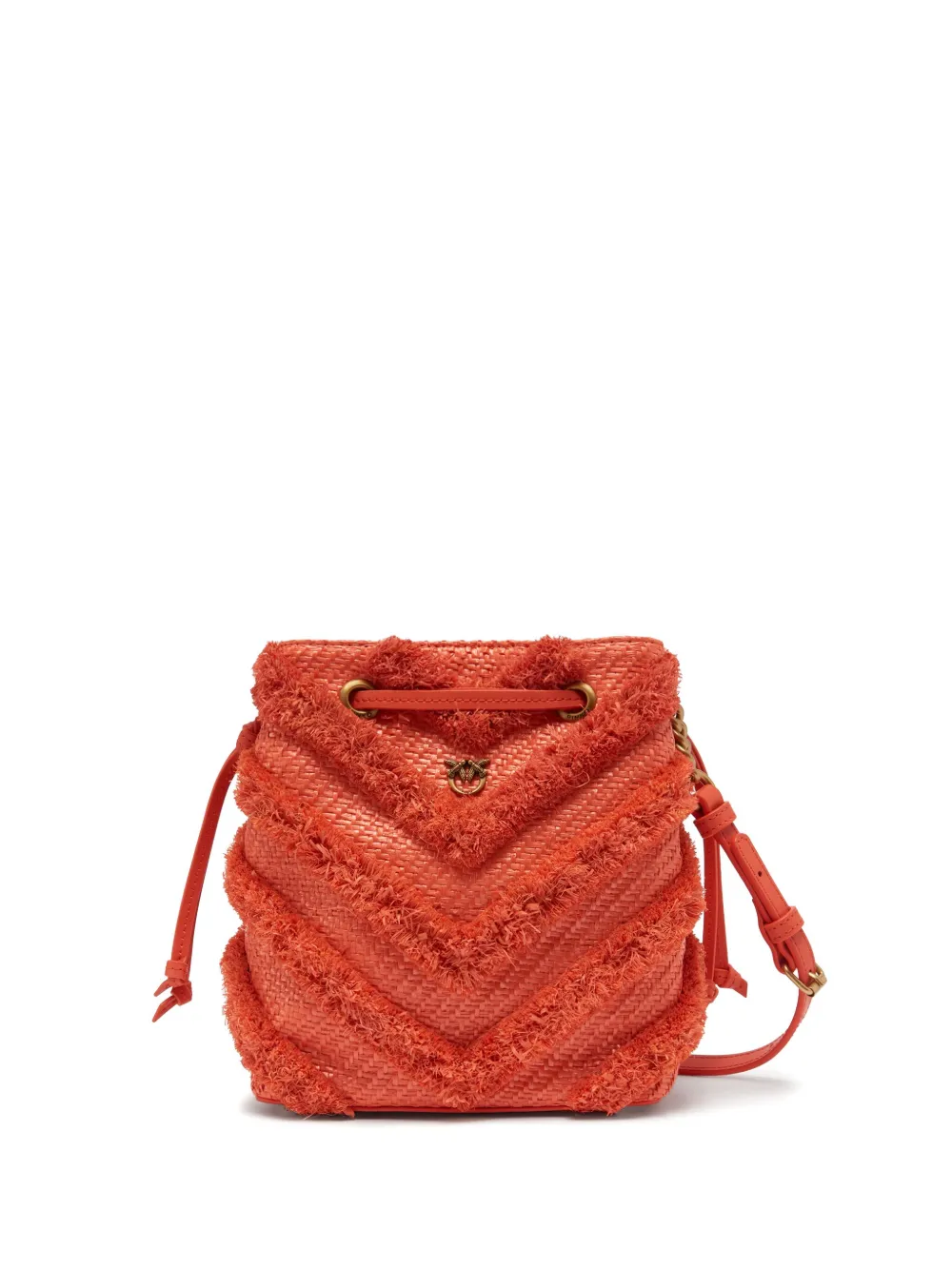 PINKO raffia bucket bag – Red