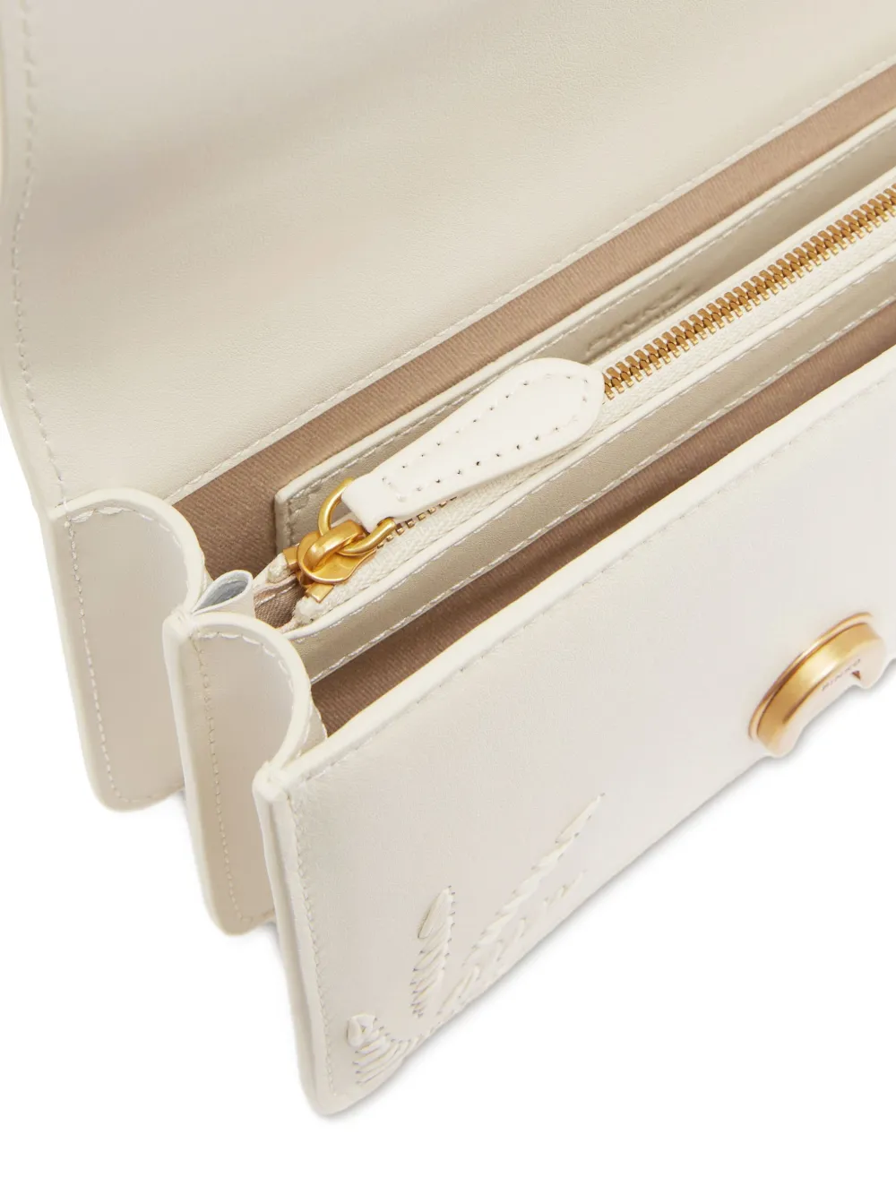 Shop Pinko Love One Shoulder Bag In Neutrals