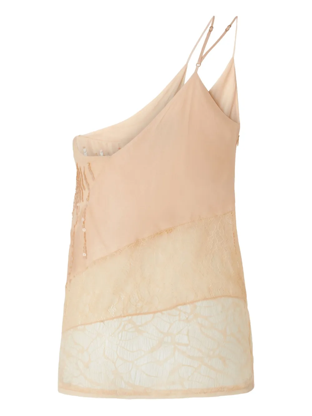 PINKO one-shoulder satin top - Beige