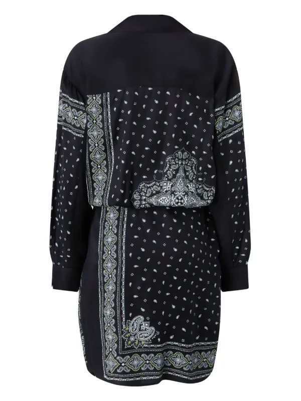 blue dress for baby girl Fresia Shirt Dress in Bandana Black Placement