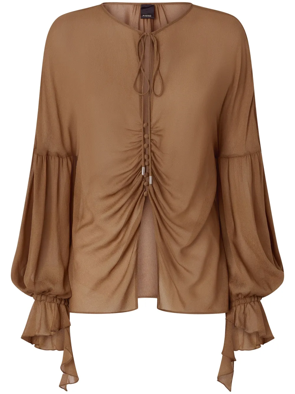 PINKO Gedrapeerd shirt Bruin