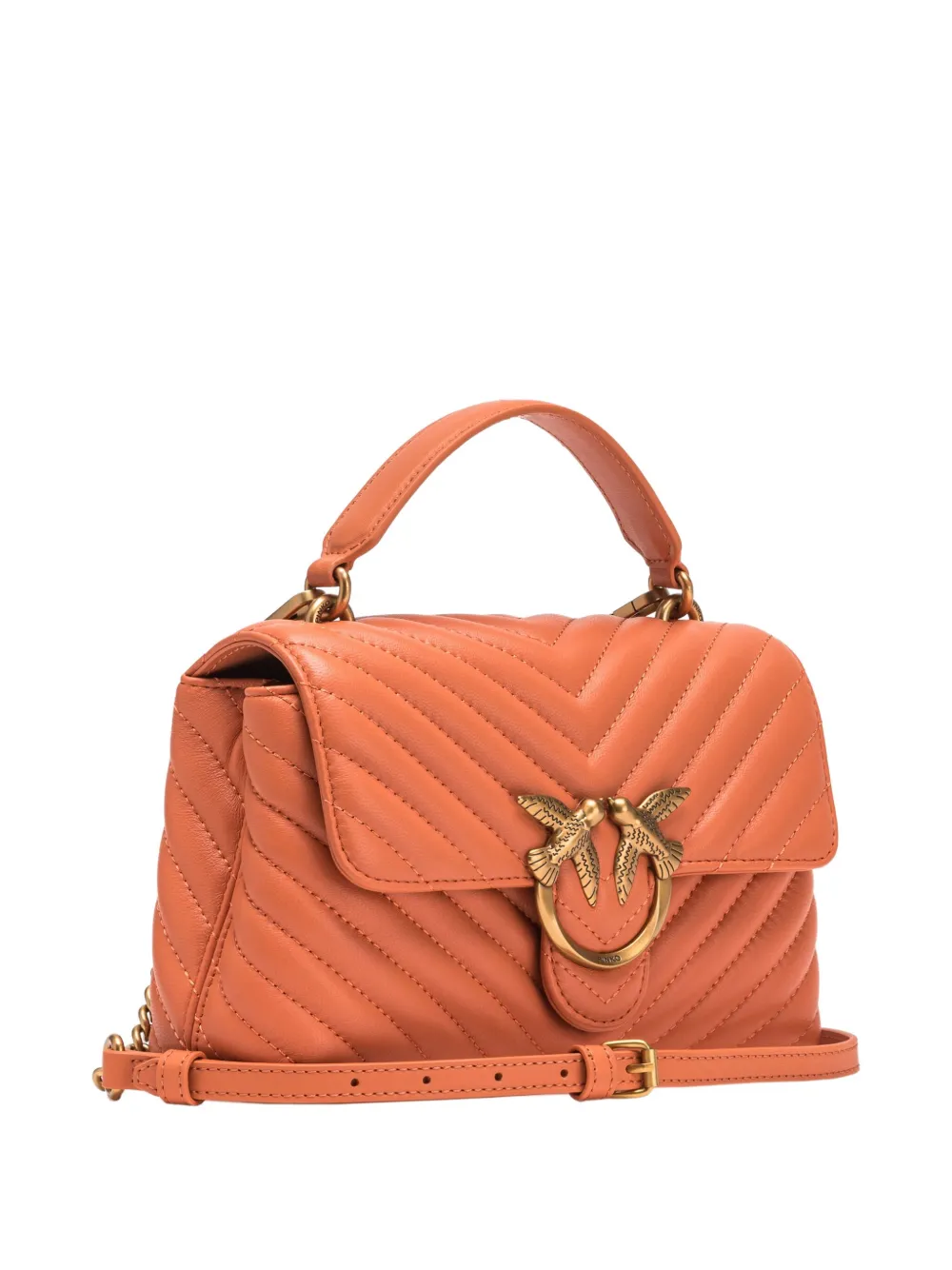 PINKO Lady Love leren mini-shopper Oranje