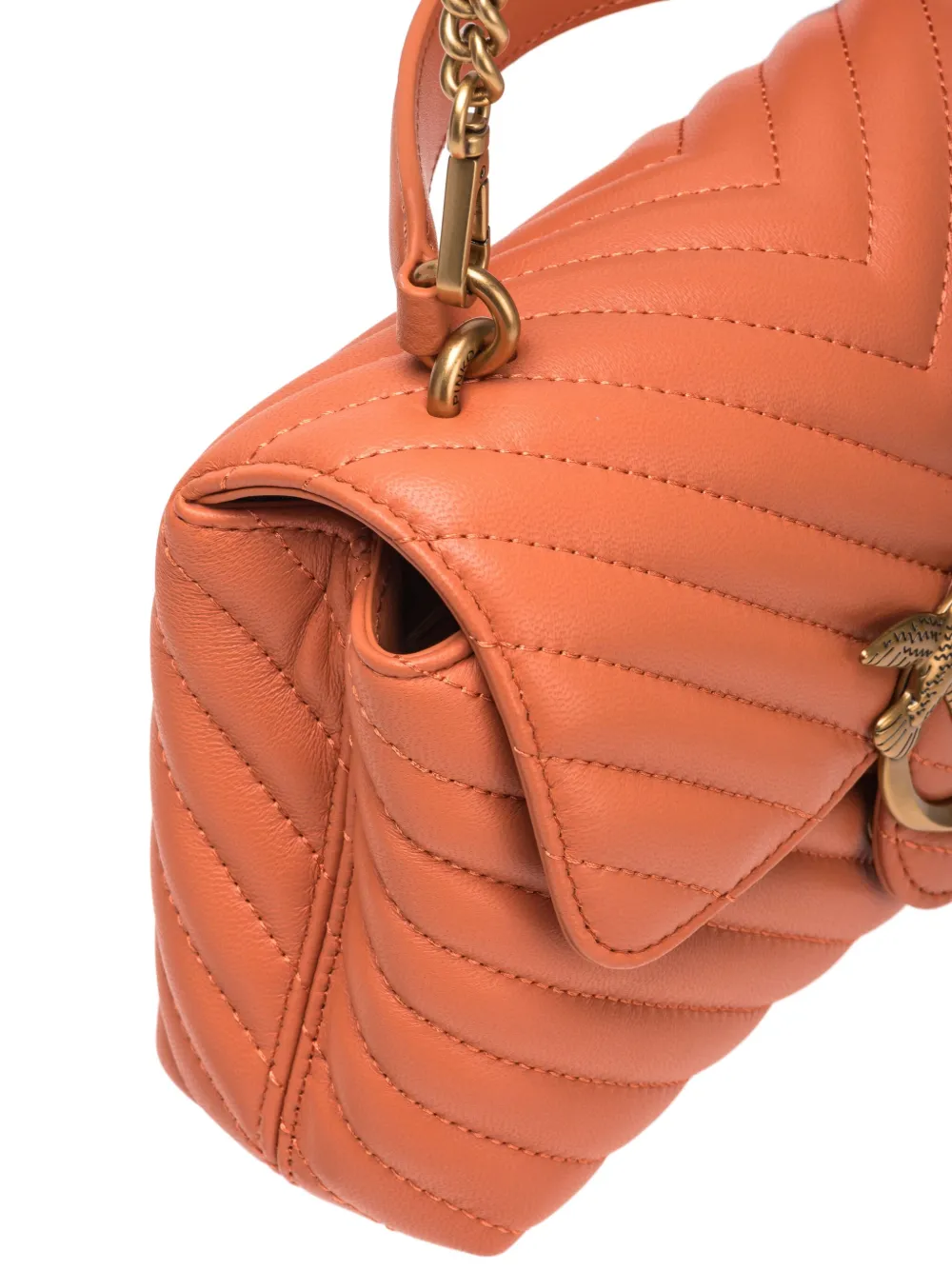 PINKO Lady Love leren mini-shopper Oranje
