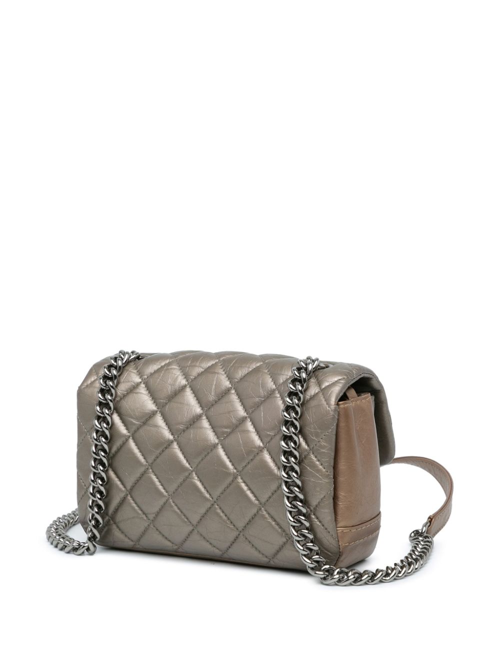 Affordable HOT SALE CHANEL 2012 Mini Quilted Metallic Calfskin Lady Pearly Flap crossbody bag Women