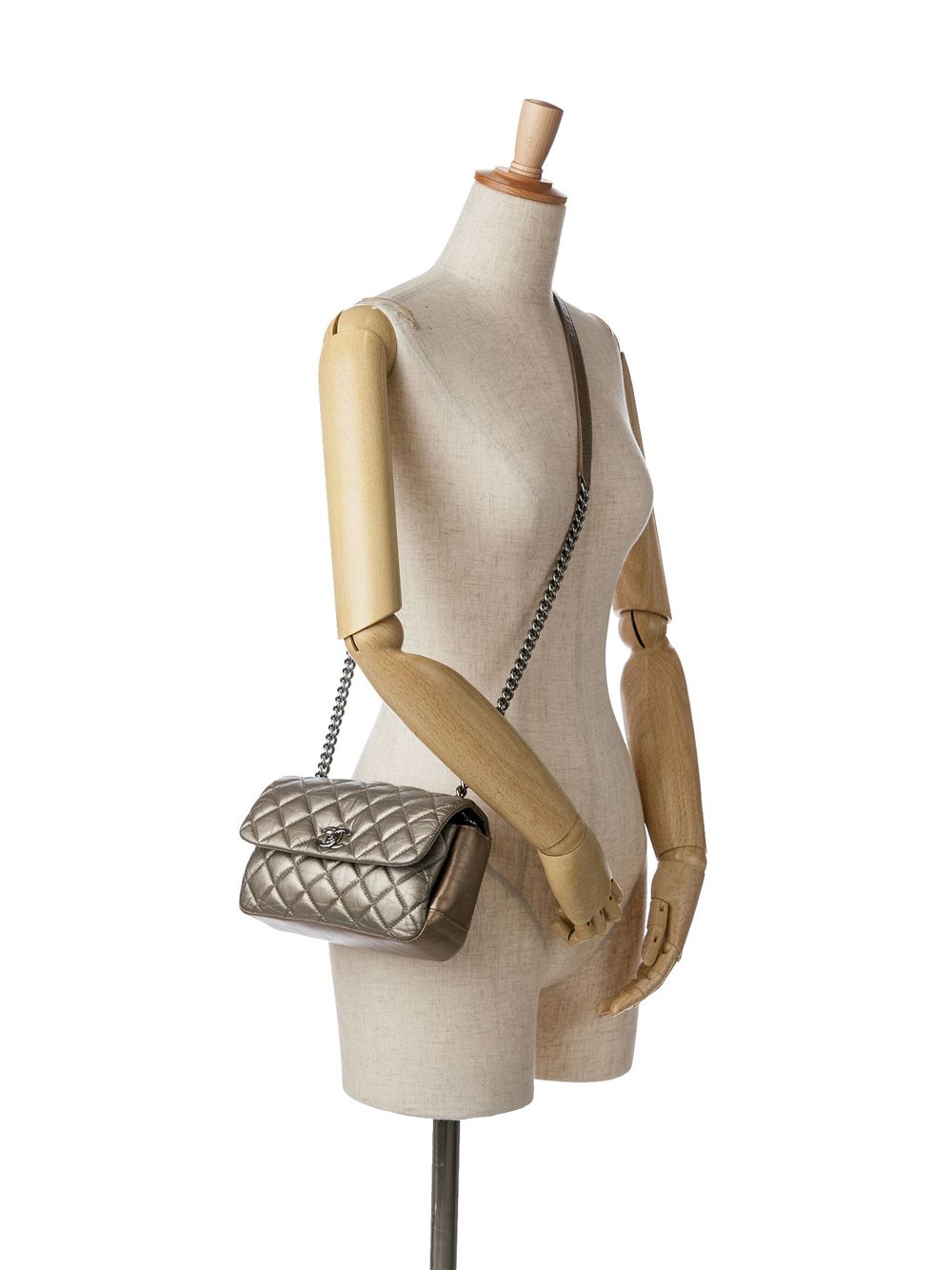 Affordable HOT SALE CHANEL 2012 Mini Quilted Metallic Calfskin Lady Pearly Flap crossbody bag Women