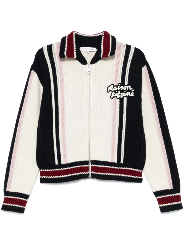 バックロゴカーディガン Maison Kitsuné ロゴ カーディガン | ニュートラル | FARFETCH JP