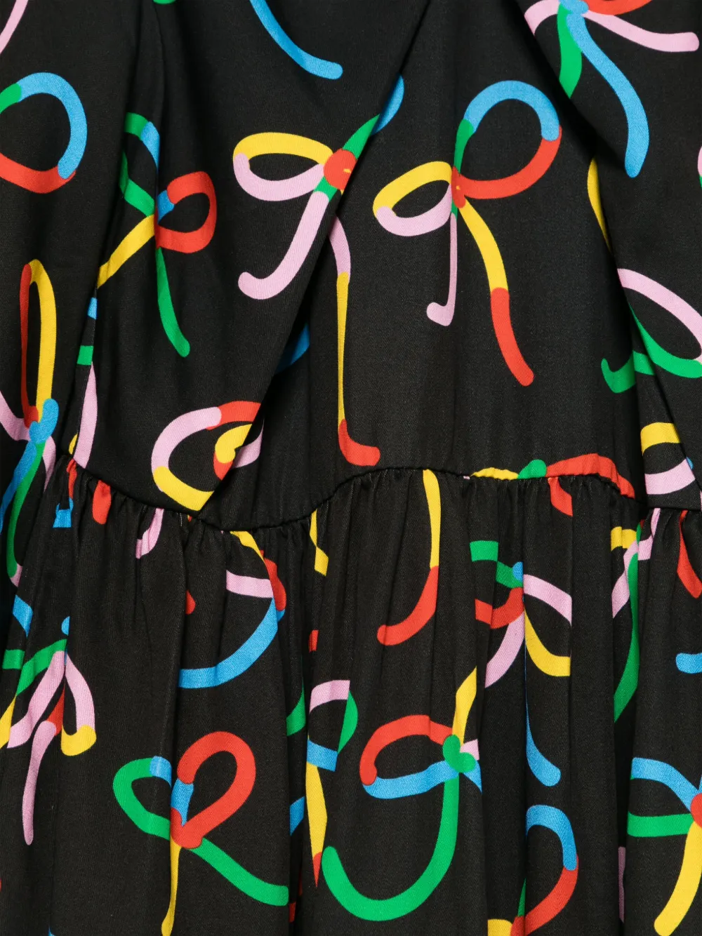 Stella McCartney Kids Jurk met strikprint Zwart