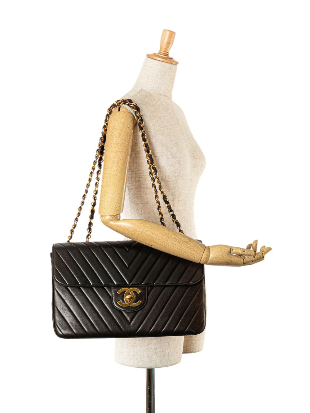 CHANEL 1991-1994 Maxi XL Chevron Lambskin Single Flap shoulder bag Women