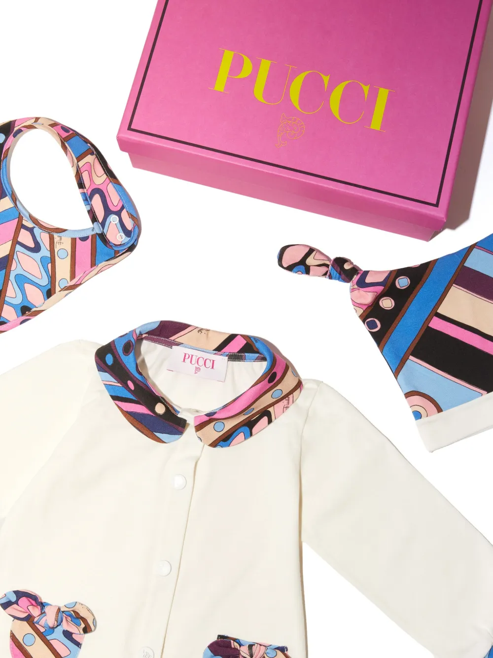 PUCCI Junior Romper met Vivara-print Wit