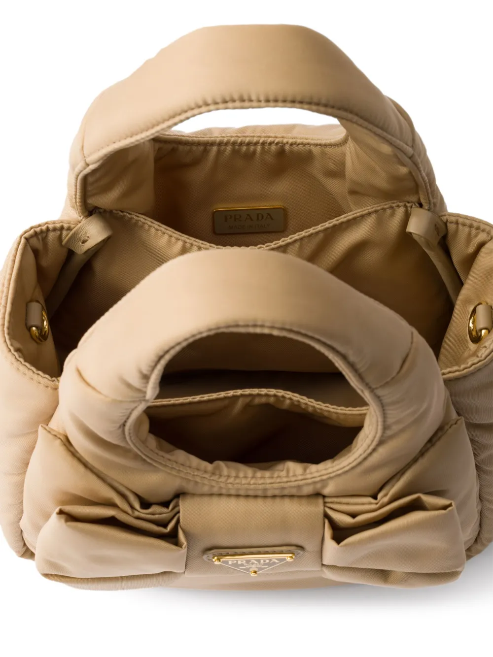 Prada Re-Nylon gewatteerde kleine tas Beige