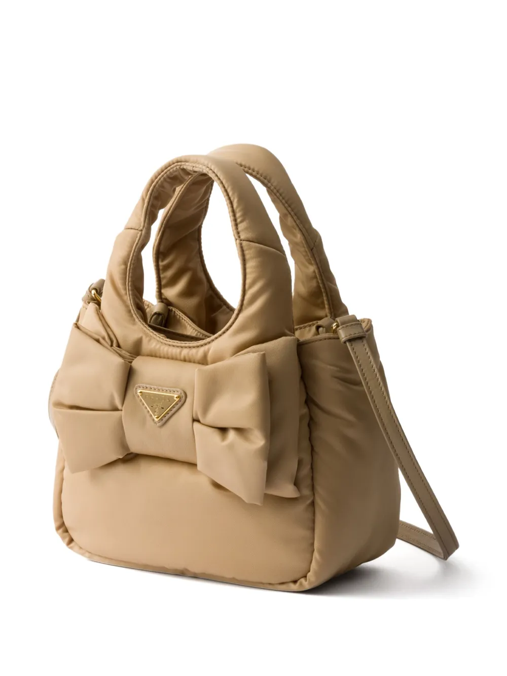 Prada Re-Nylon gewatteerde kleine tas Beige