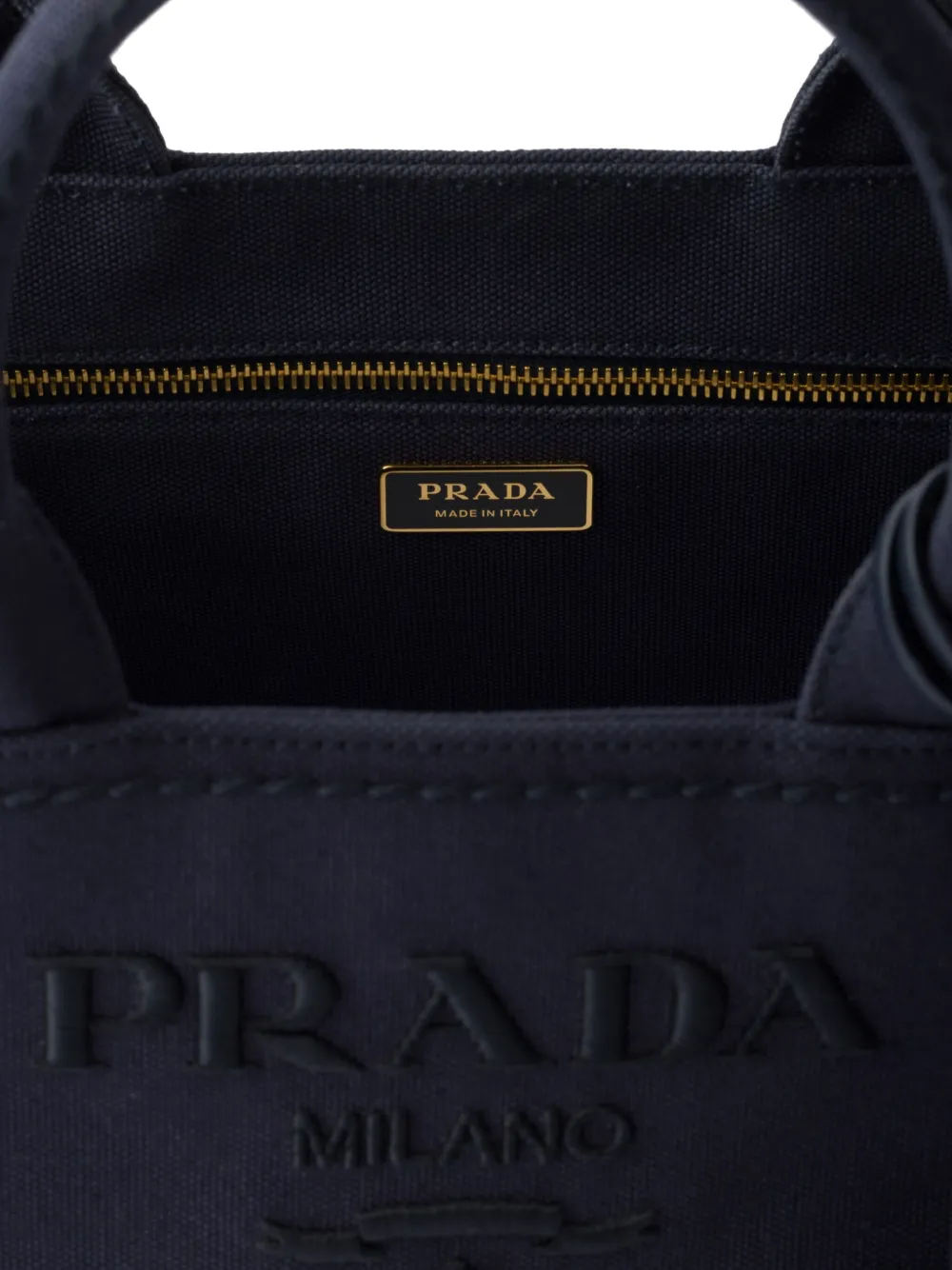 Prada Grote canvas handtas Blauw