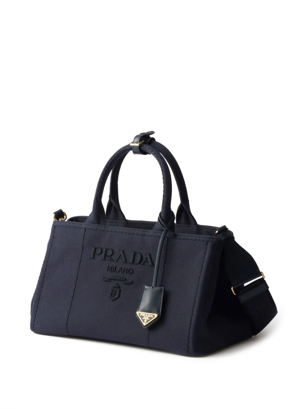 Prada Grote canvas handtas Blauw