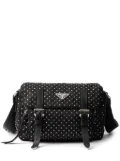 Prada studded Re-Nylon shoulder bag - Black