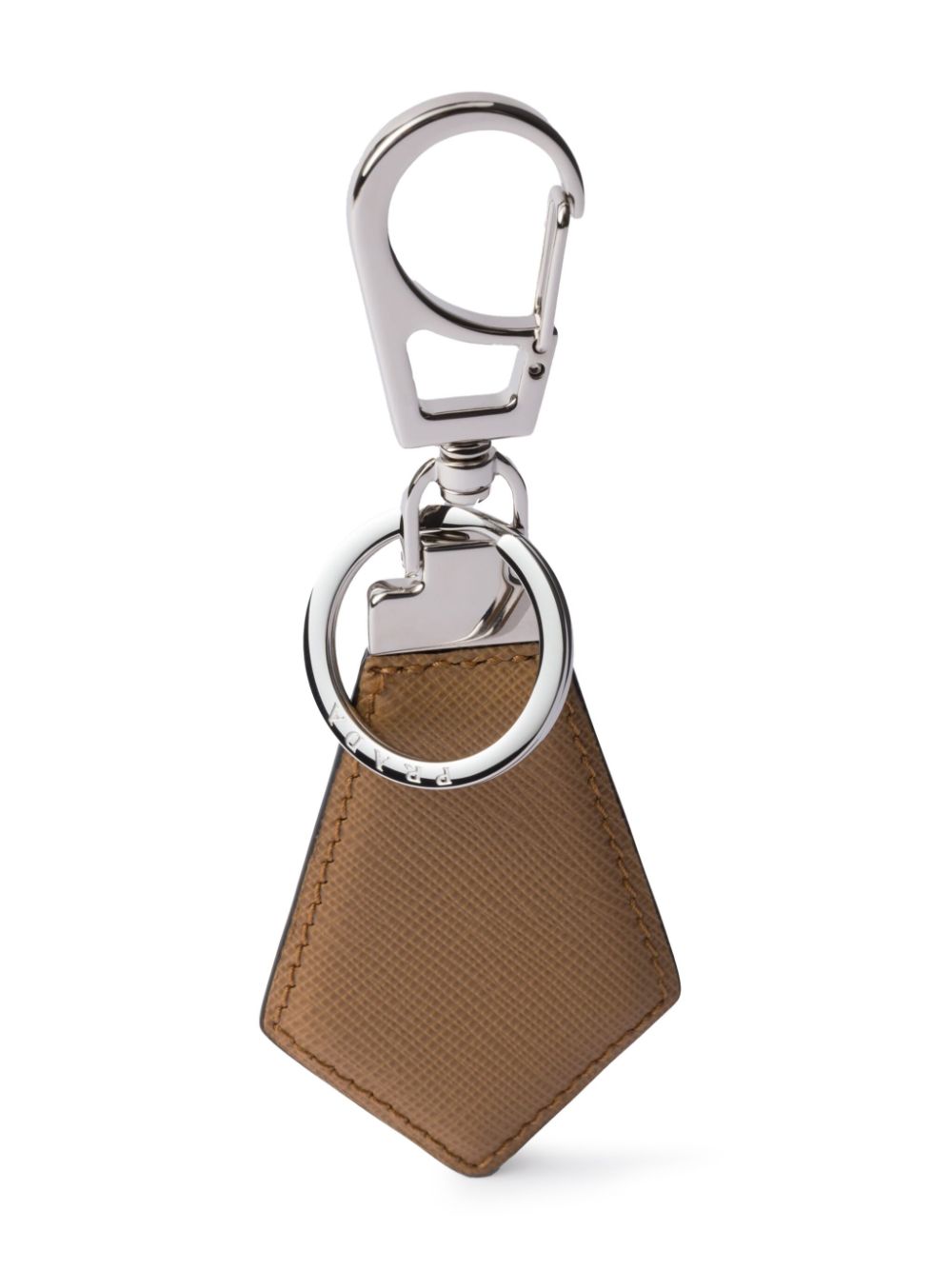 Prada Saffiano-leather keyring - Bruin