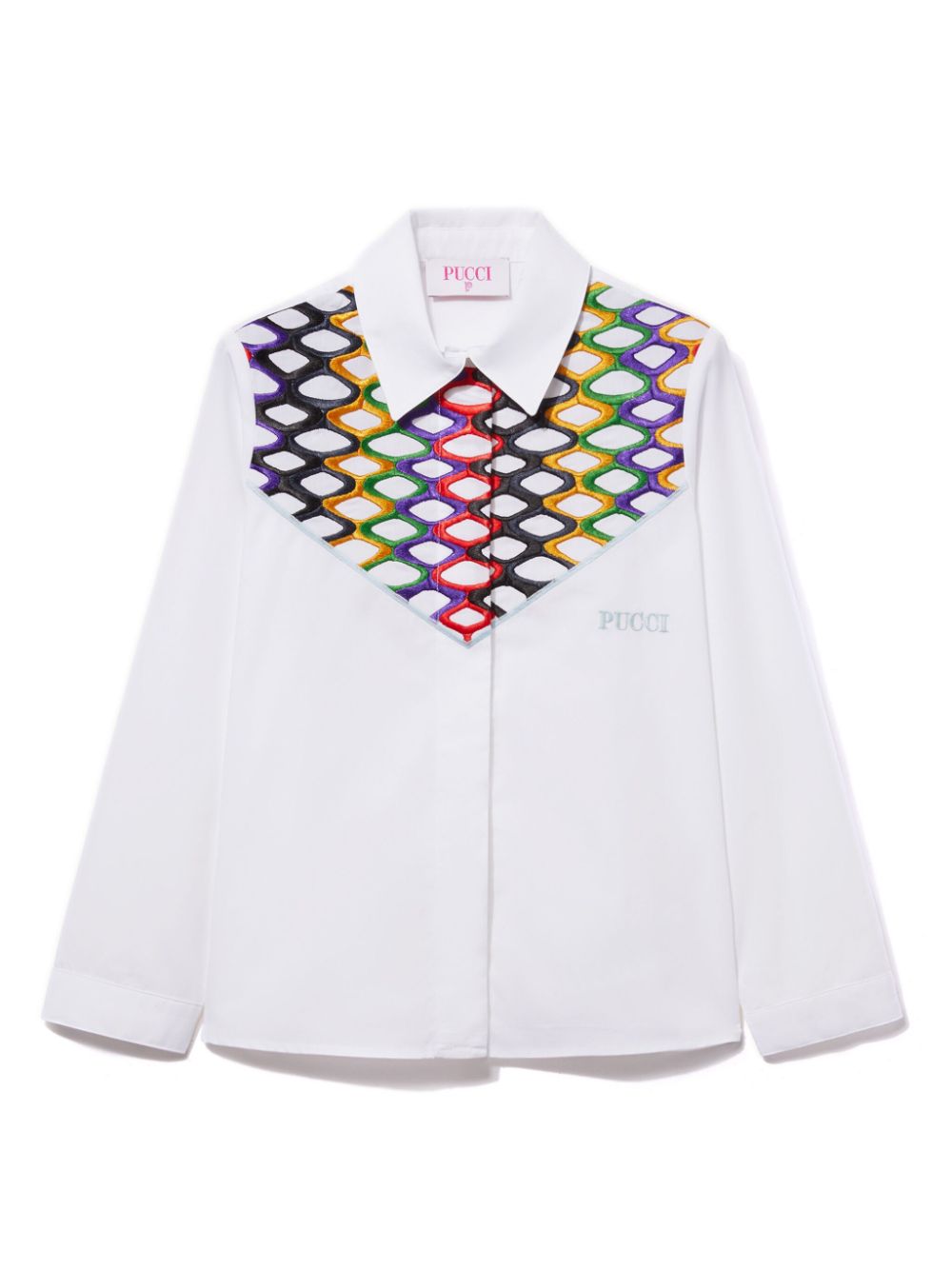 PUCCI Junior Shirt met Vivara-borduurwerk Wit