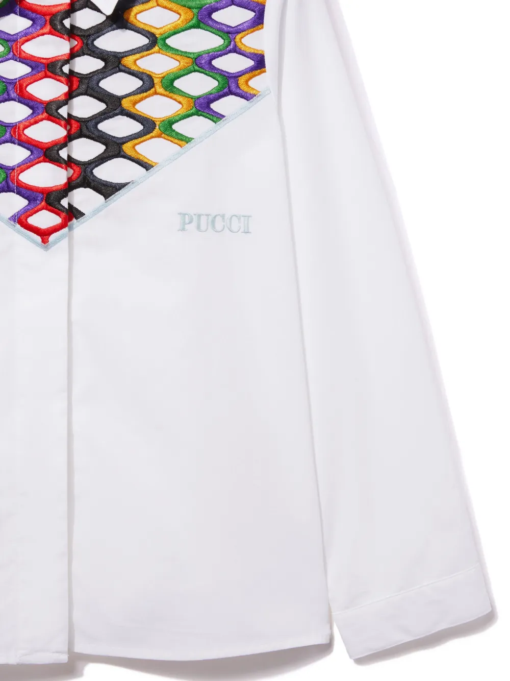 PUCCI Junior Shirt met Vivara-borduurwerk Wit