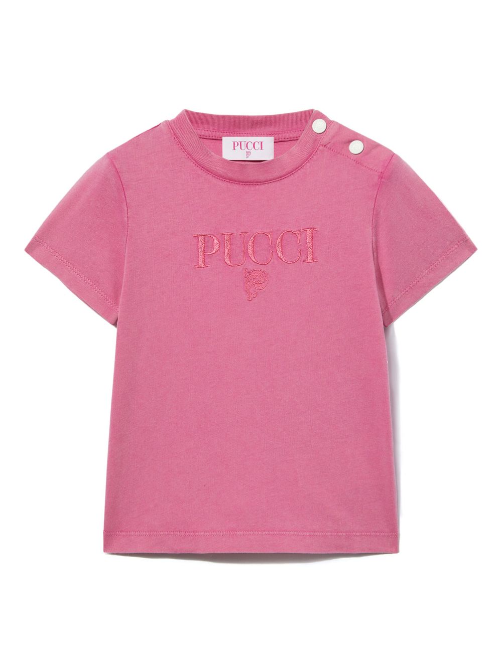 PUCCI Junior logo-embroidered T-shirt - Pink