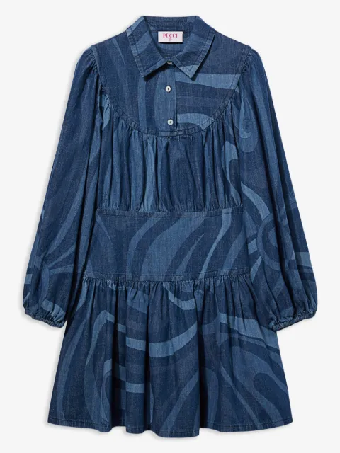 PUCCI Junior vestido con estampado Marmo