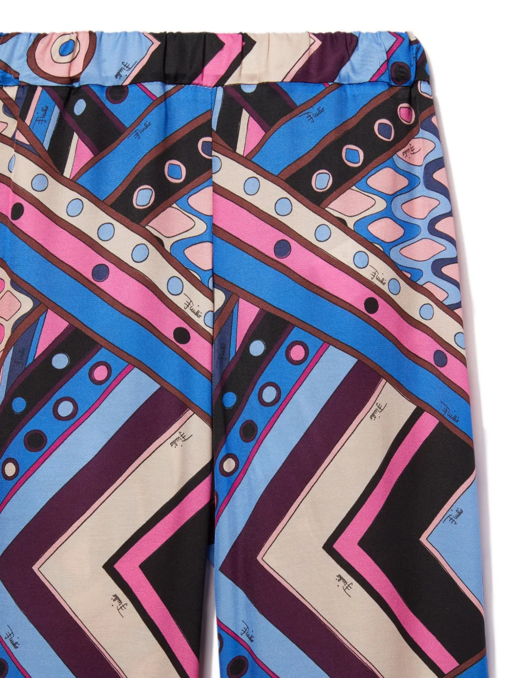Pucci Junior Vivara-print Trousers In Blue