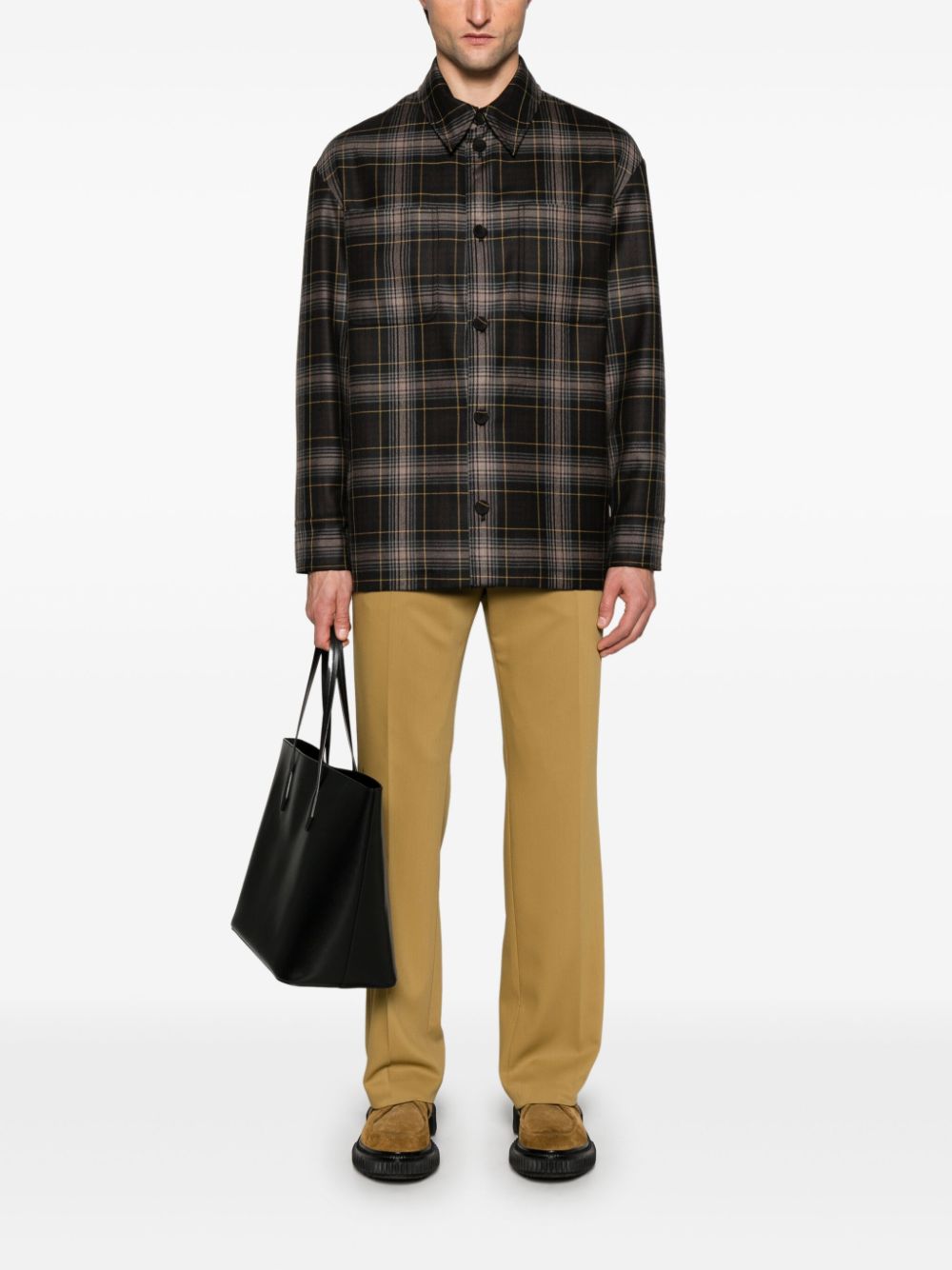 FENDI Jack met tartan ruit - Bruin